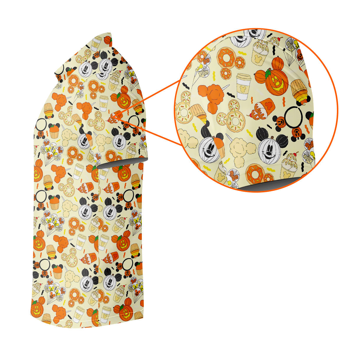 Cute Halloween Mouse Pumpkin Polo Shirts For Men, Sweet Spooky Golf Tops For Men, Halloween Golf Shirt