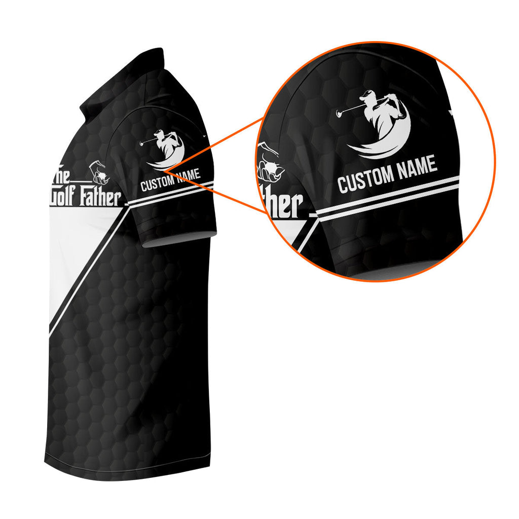 The Golf Father Golf Ball Pattern Father's Day Golf Shirt, Golf Gift For Dad, Polo ShirtFor Men