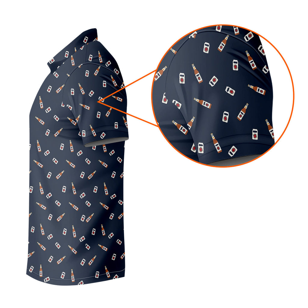 Beer Bottle Vs Can Seamless Pattern Golf Tops For Men, Golf And Beer Golf Shirts For Men