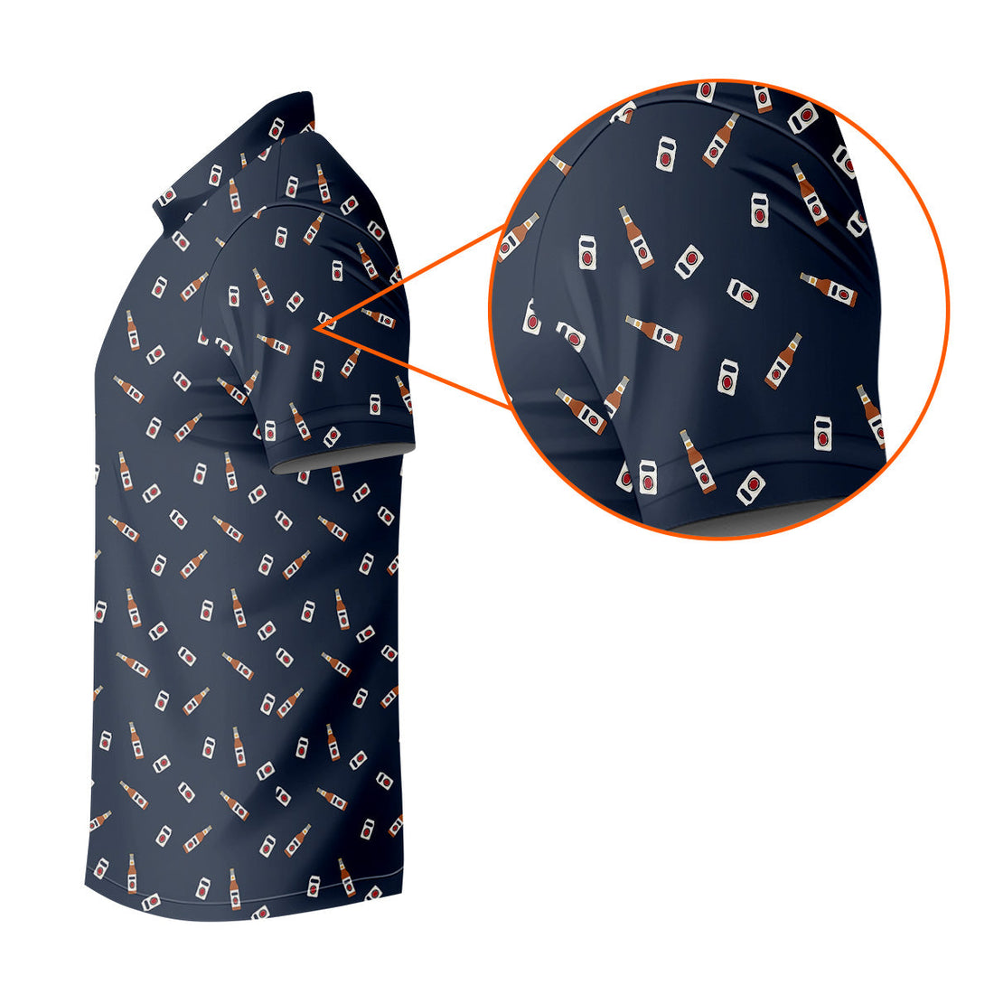 Beer Bottle Vs Can Seamless Pattern Golf Tops For Men, Golf And Beer Golf Shirts For Men