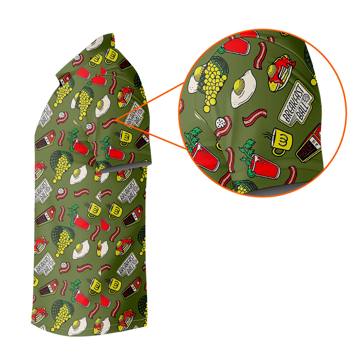 Breakfast Balls Golf Tops For Men, Men's Funny Golf Shirts, Golf Shirts For Men, Polo Shirts For Men