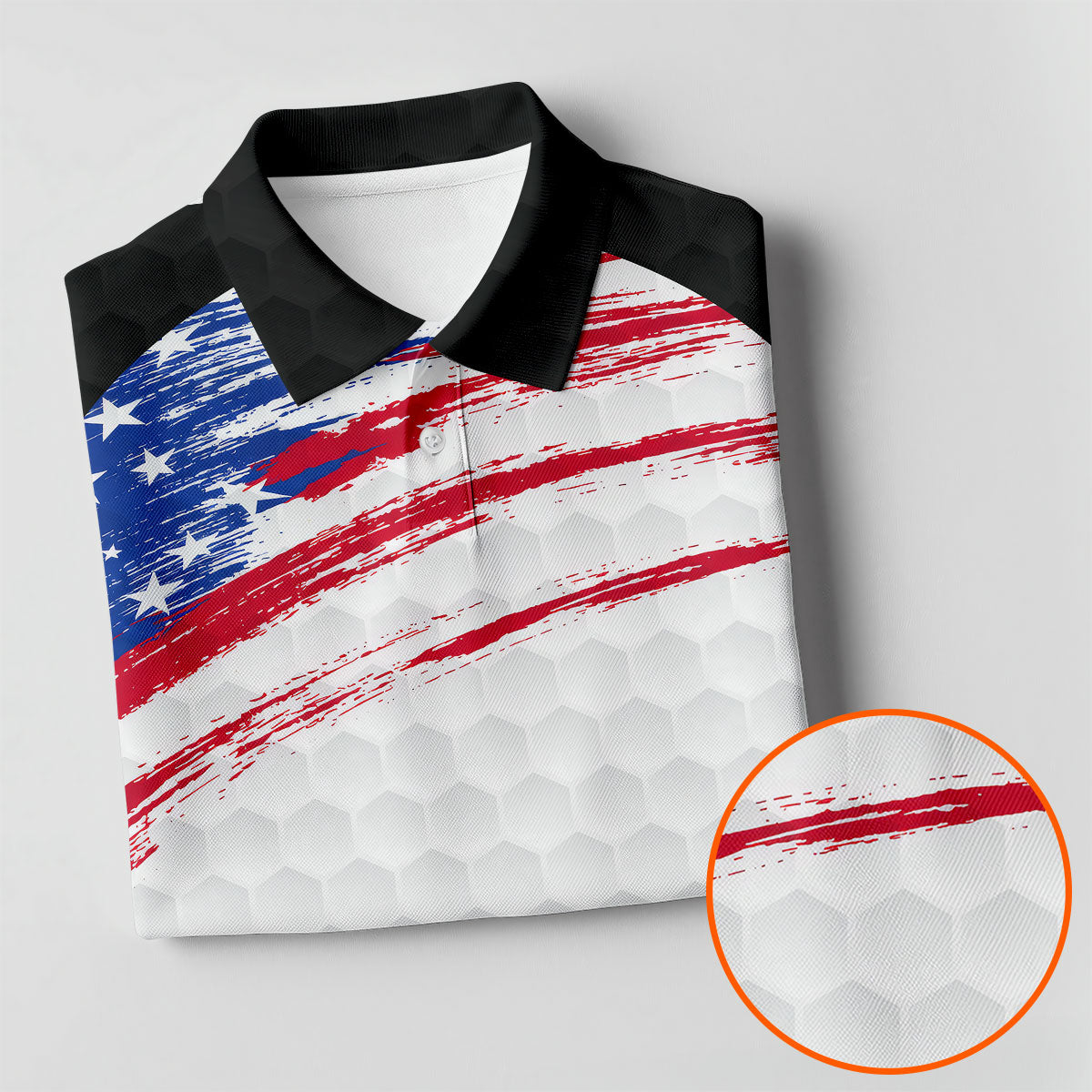 We The People 1776-2926 American Flag Brush Black Golf Shirt, 250 Years Patriotic 4th Of July Golf Shirts For Men
