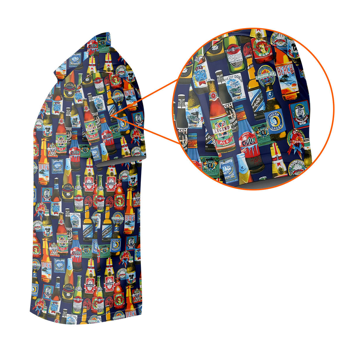 Beer Bottle Labels Navy Golf Shirt, Men's Funny Golf Shirts, Golf Tops For Men, Golf Shirts For Men