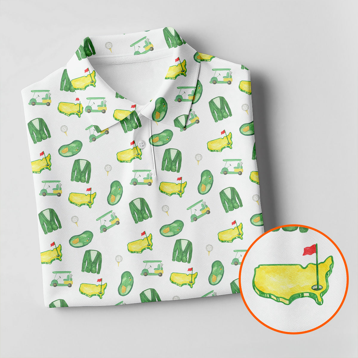 Master Golf Seamless Pattern White Golf Shirt, Cool Golf Shirt, Polo Shirts For Men, Golf Shirts For Men