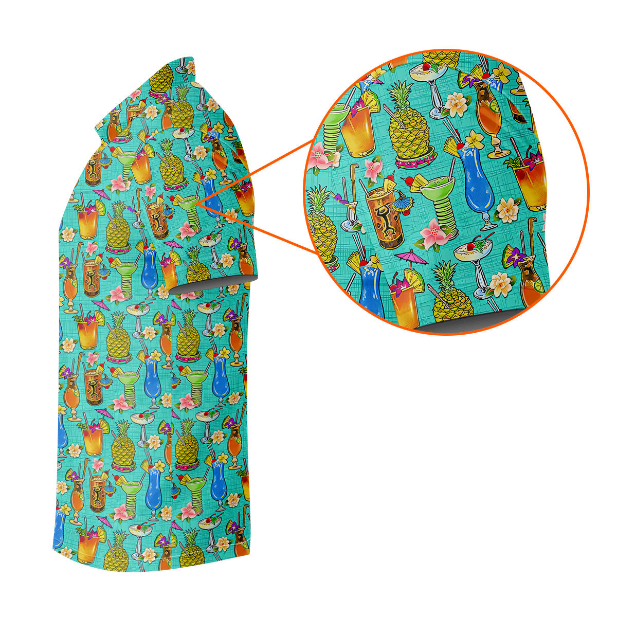 Tropical Cocktail Summer Vibe Retro Golf Shirt, Golf Tops For Men, Polo Shirts For Men, Golf Shirts For Men