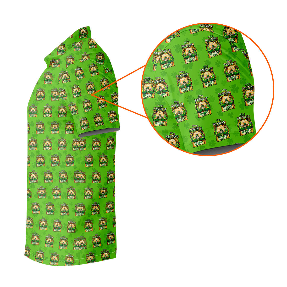 Green St Patrick's Day Funny Adult Shamrock Golf Shirt, Polo Shirts For Men, Golf Shirts For Men