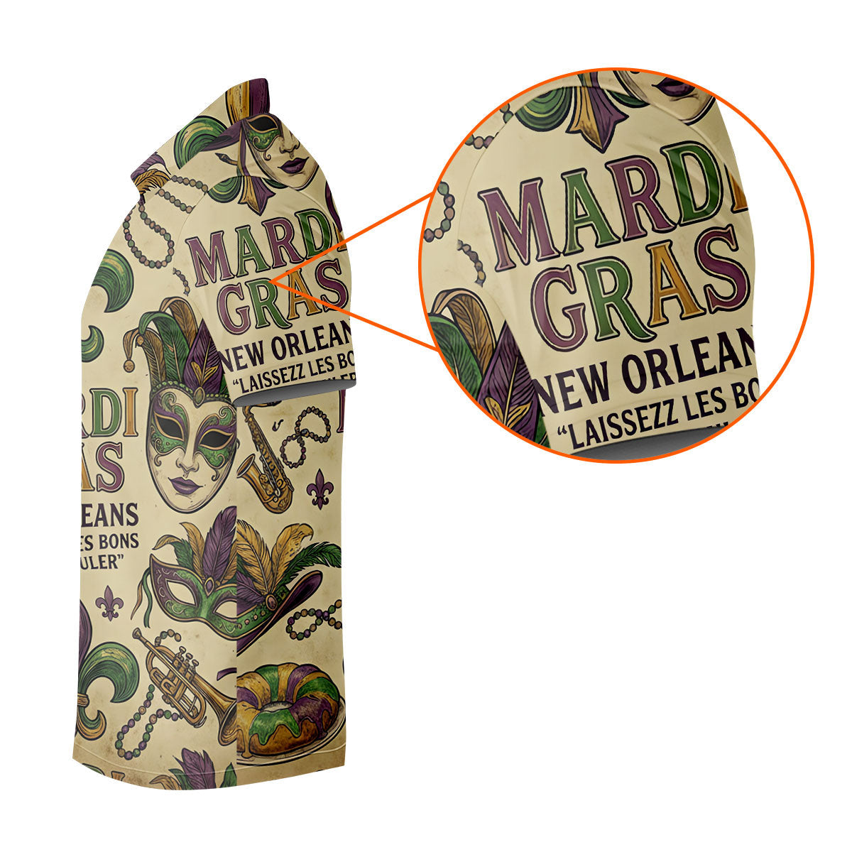 Mardi Gras New Orleans Fleur De Lis Carnival Hat Men's Golf Polo Shirts, Golf Shirts For Men