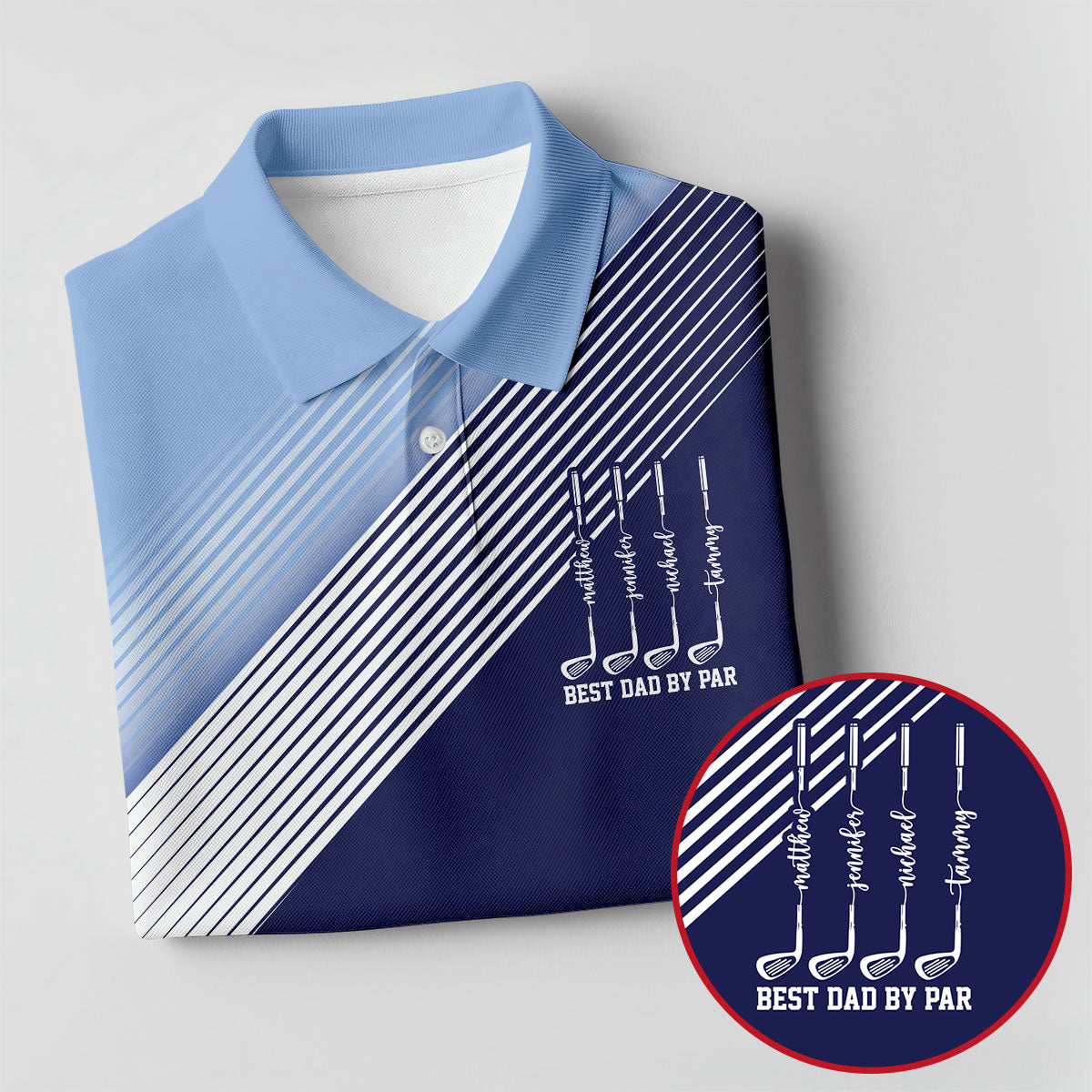 Best Dad By Par Diagonal Striped Father's Day Golf Shirt, Golf Gift For Dad, Polo Shirts For Men