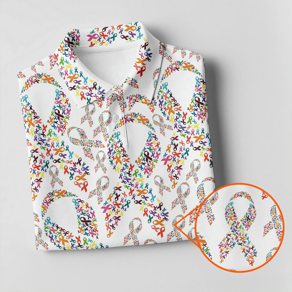 Cancer Awareness Men's Golf Shirt, Cancer Survivor Shirt, Golf Polo Shirts, Golf Gift For Men
