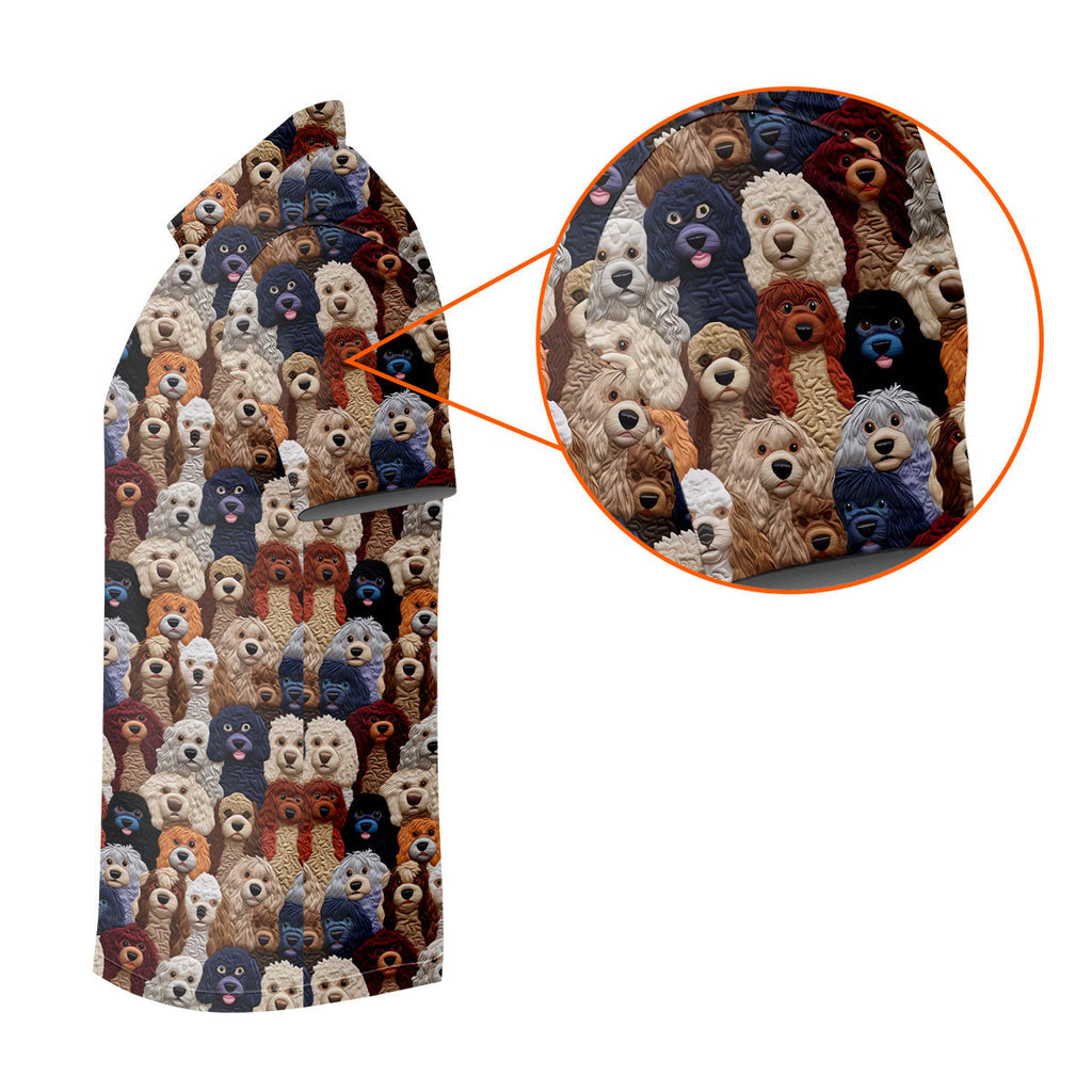 Cartoon Poodle Dog Men's Golf Polo Shirts, Gifts For Dog Lovers, Polo Shirts For Men