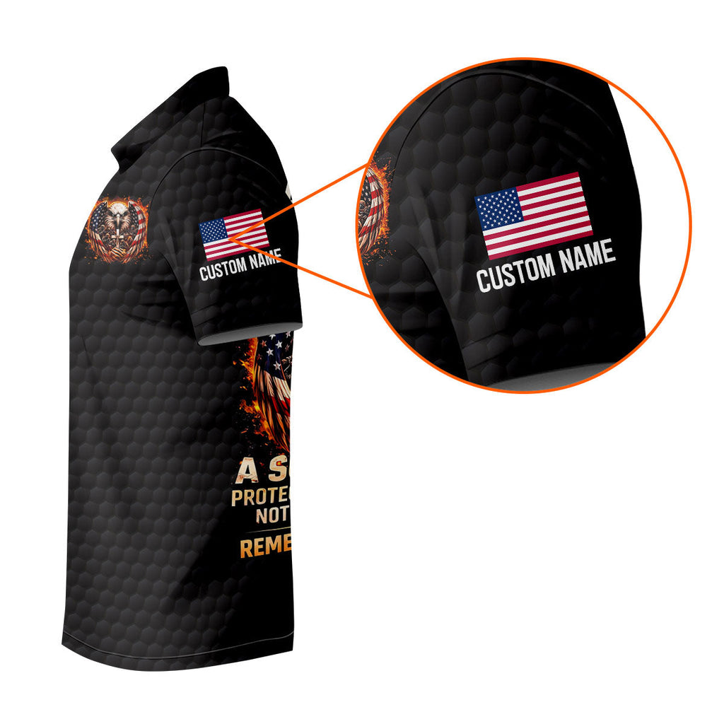 Remember The Fallen Faith Cross 250 Years Patriotic Golf Shirt, Veterans Day Memorial Golf Shirts For Men