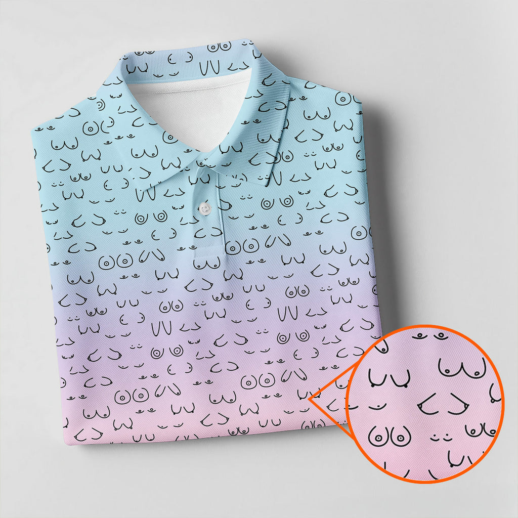 Funny Adult Humor Ombre Golf Shirt, Fun Men's Golf Polos, Polo ShirtFor Men, Golf Gift For Him