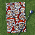 Santa Claus Face Funny Golf Towels, Golf Gift Ideas, Golfing Accessories, Christmas Golf Gift