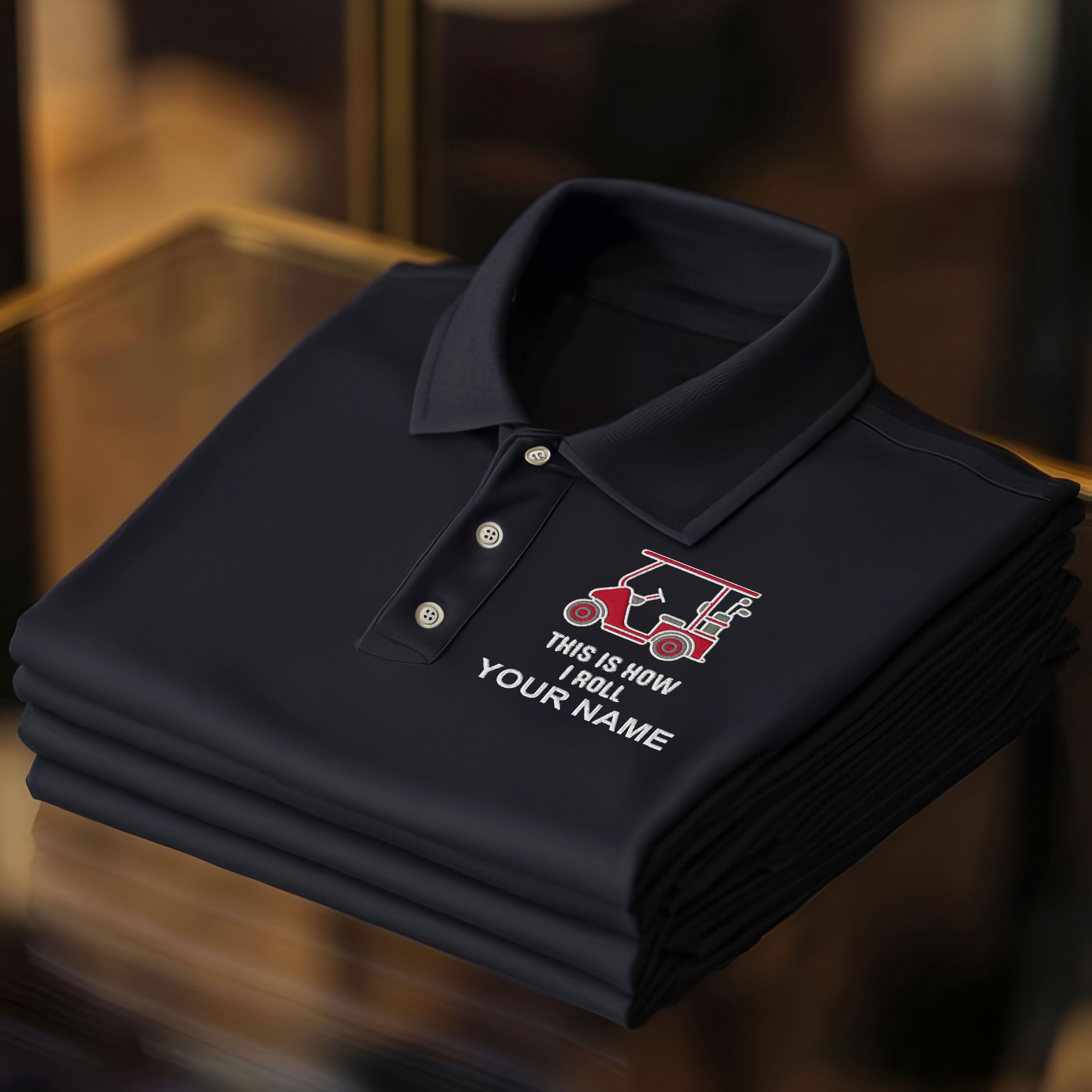 This Is How I Roll Custom Embroidered Golf Polo Shirt, Dad Golf Gift