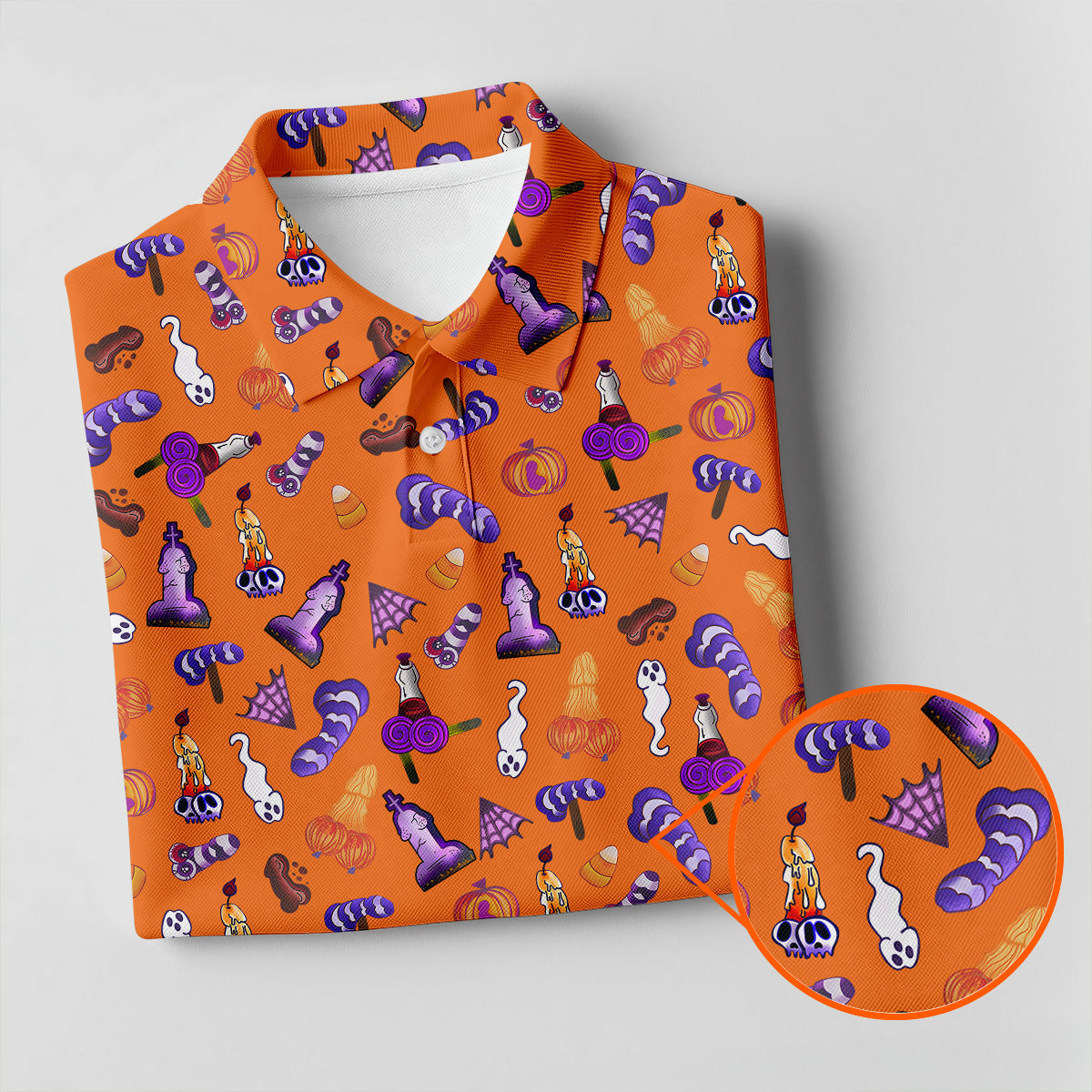Funny Dirty Orange And Purple Halloween Golf Shirt, Fun Golf Shirts For Men, Cool Golf Gift