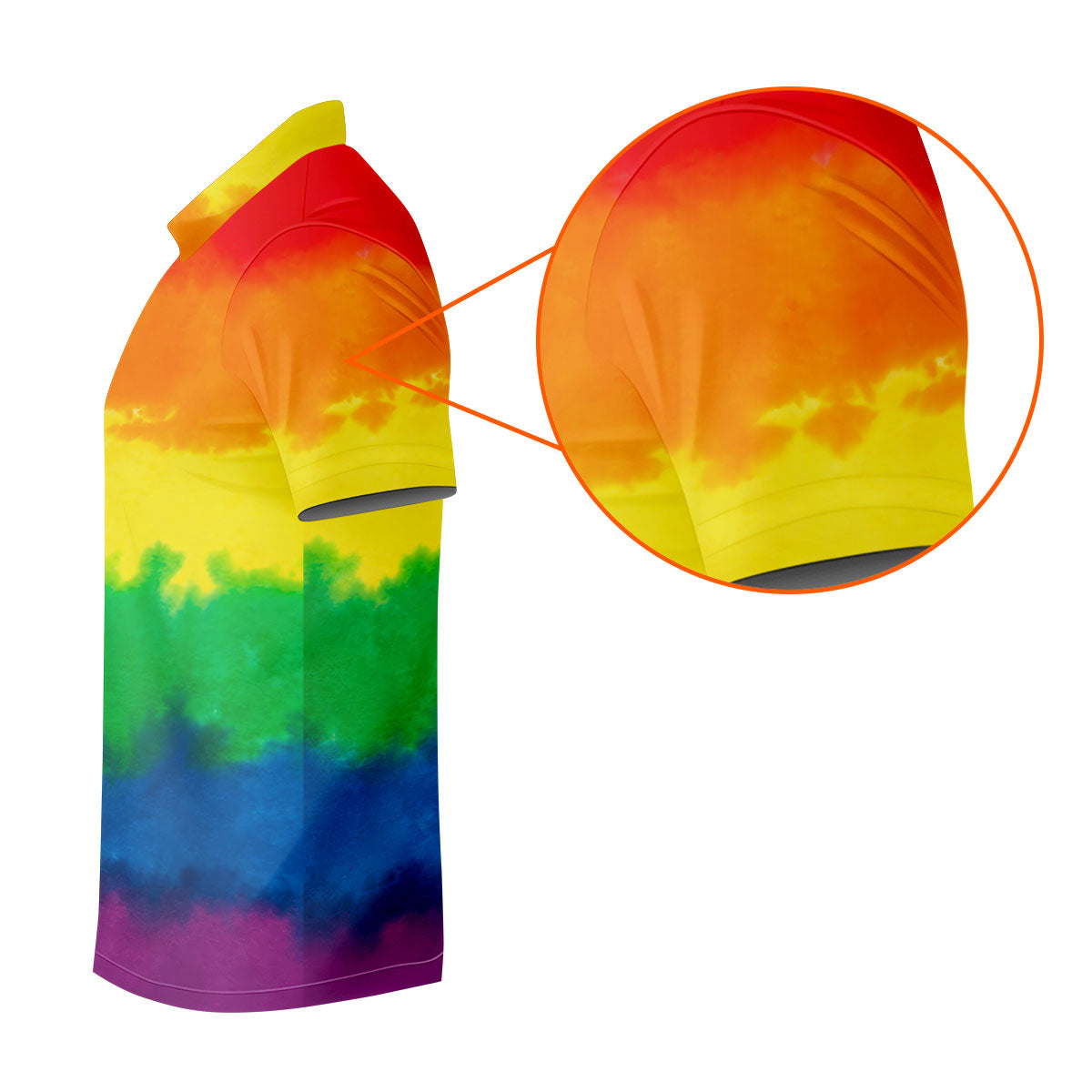 LGBT Rainbow Pride Month Celebrate Tie-Dye Print Golf Tops For Men, Pride Colors Golf Shirts For Men
