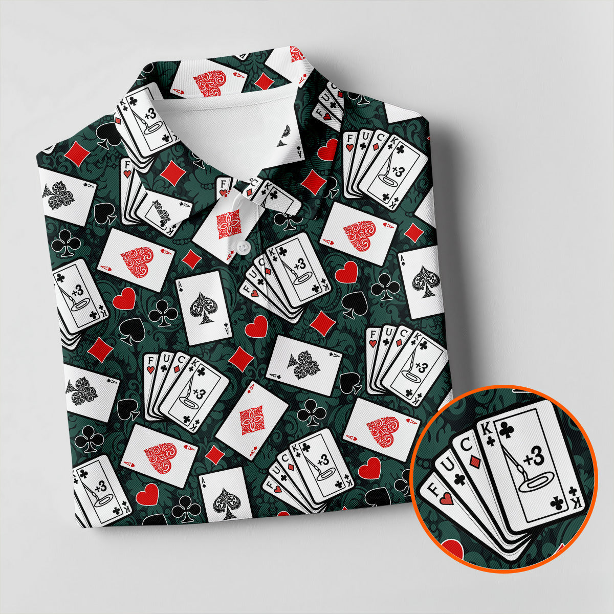 Funny F*ck Three Putts Cards Casino Themed Golf Tops For Men, Polo ShirtFor Men, Golf Shirts For Men