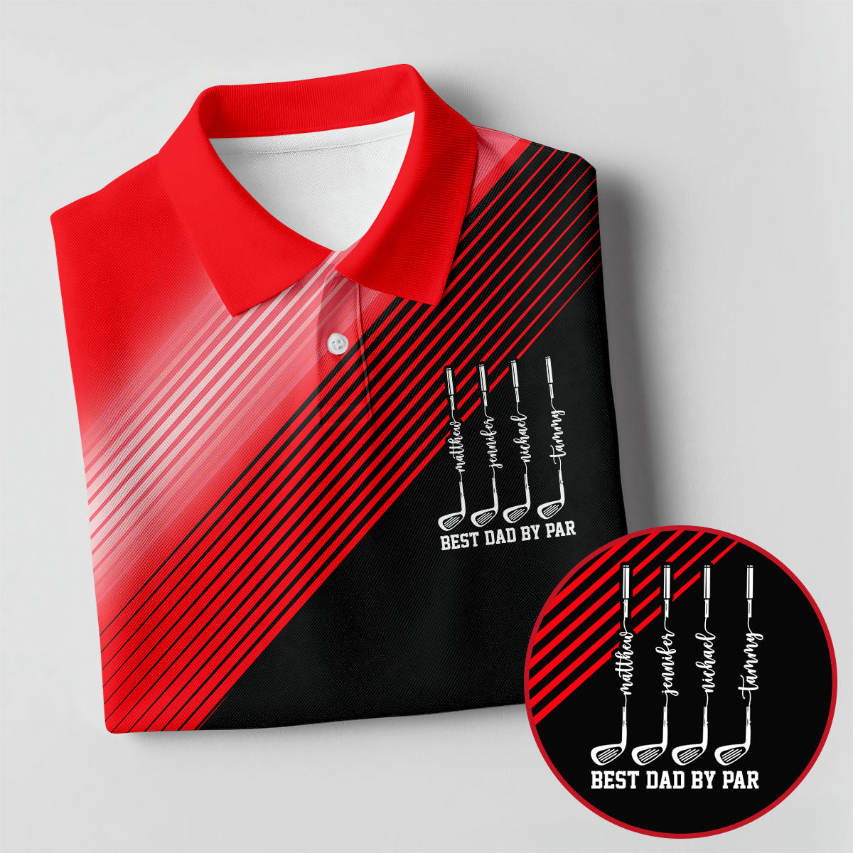 Best Dad By Par Diagonal Striped Father's Day Golf Shirt, Golf Gift For Dad, Polo Shirts For Men