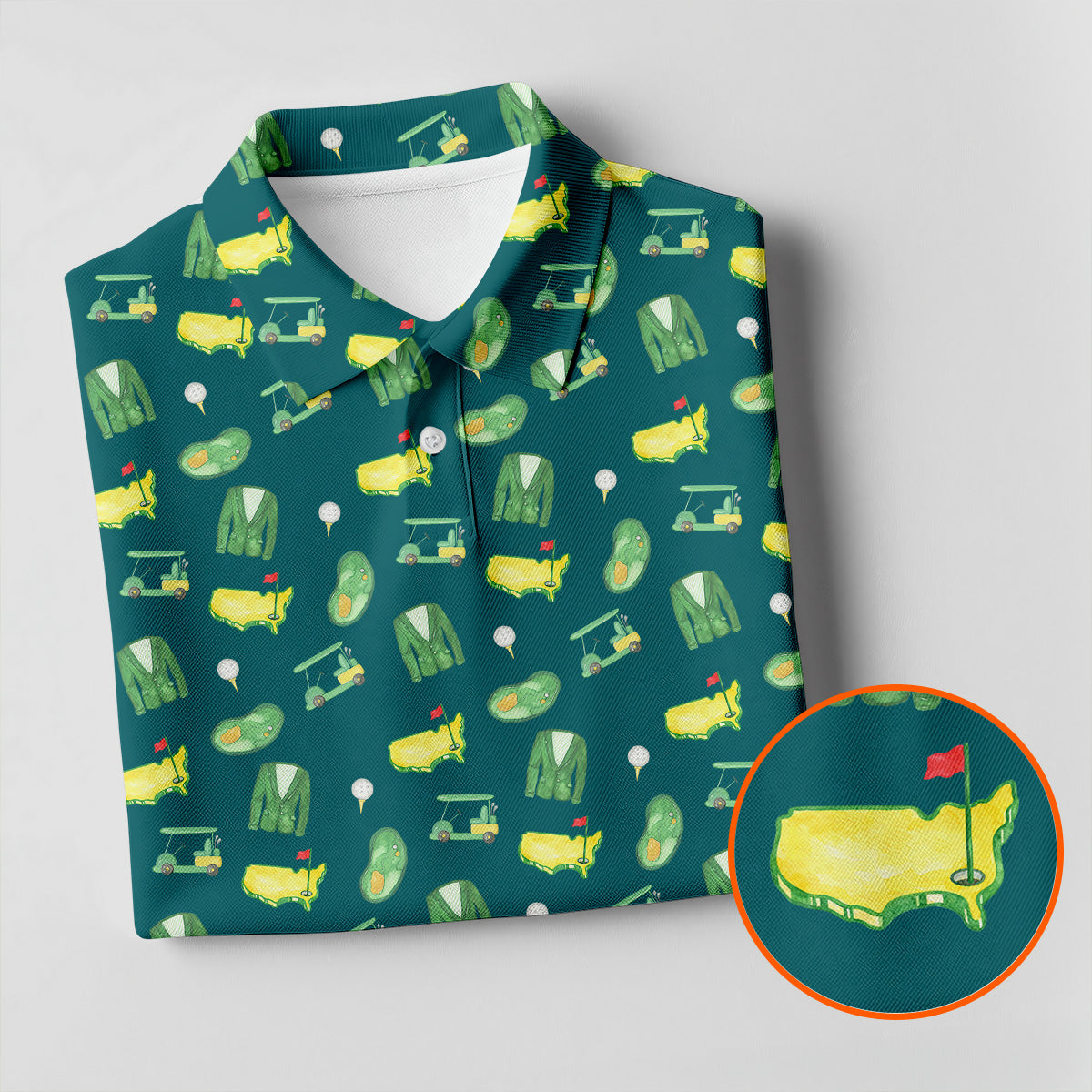 Master Golf Seamless Pattern Green Golf Shirt, Cool Golf Shirt, Polo Shirts For Men, Golf Shirts For Men