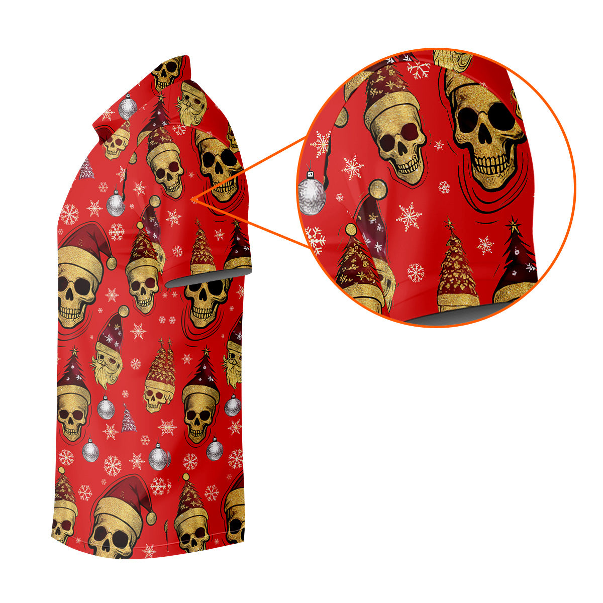 Vintage Skull Christmas Golf Shirt, Red Golf Shirt, Golf Shirts For Men, Cool Golf Gift, Golfing Apparel