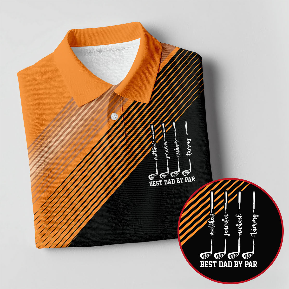 Best Dad By Par Diagonal Striped Father's Day Golf Shirt, Golf Gift For Dad, Polo Shirts For Men