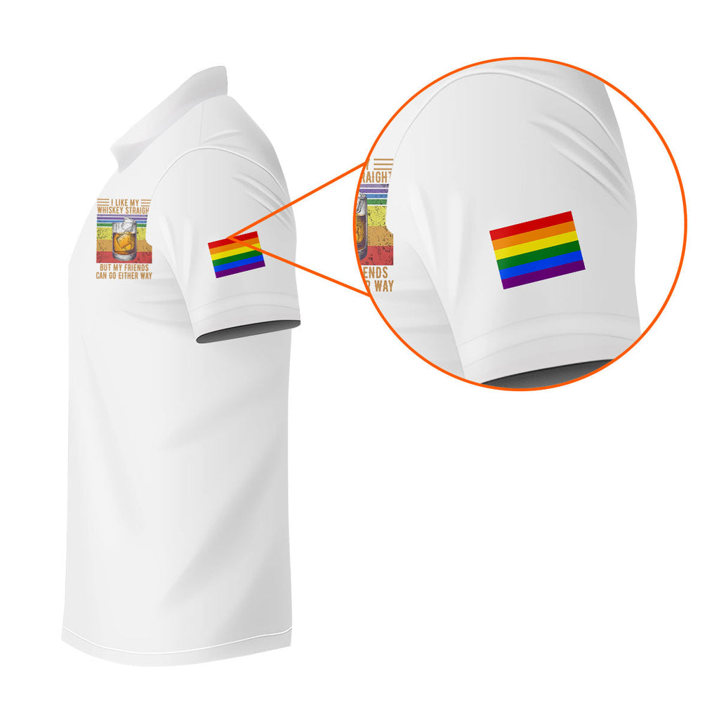 I Like My Whiskey Straight LGBT Pride Month Men's Funny Golf Shirts, LGBT Support Pride Shirt