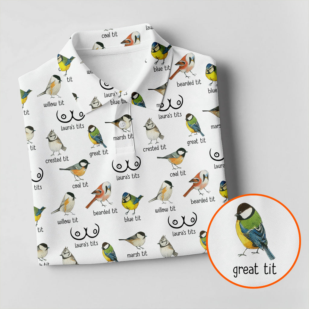 Funny Birds Adult Humor Men's Golf Shirts, Men's Funny Golf Shirts, Polo Shirts For Men