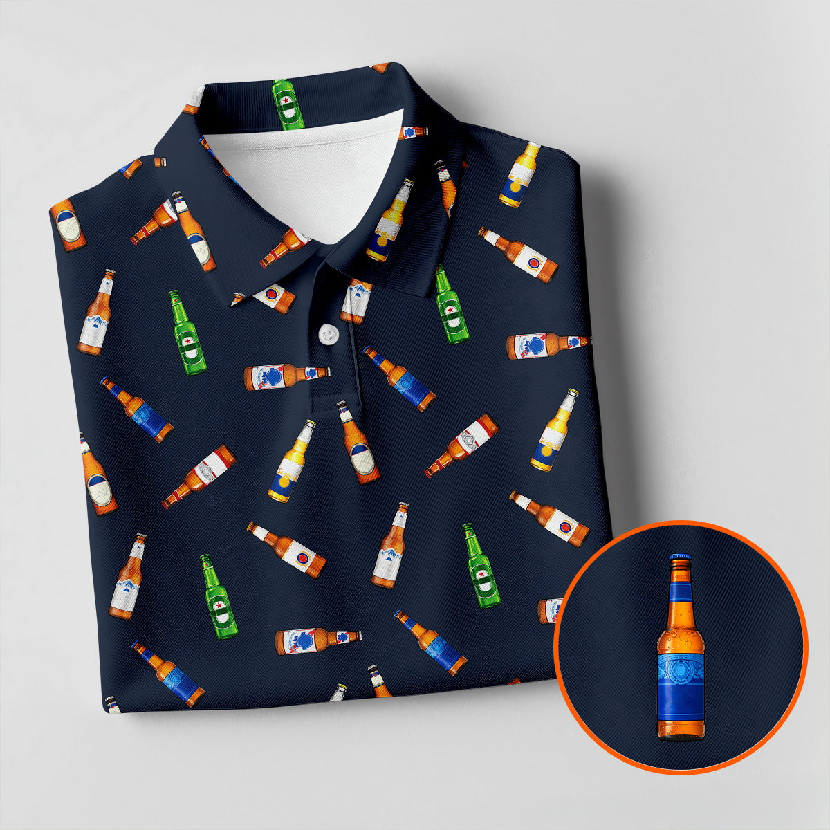 Funny Beer Bottle 19th Hole Men's Funny Golf Shirts, Golf Tops For Men, Golf Shirts For Men, Golfing Apparel