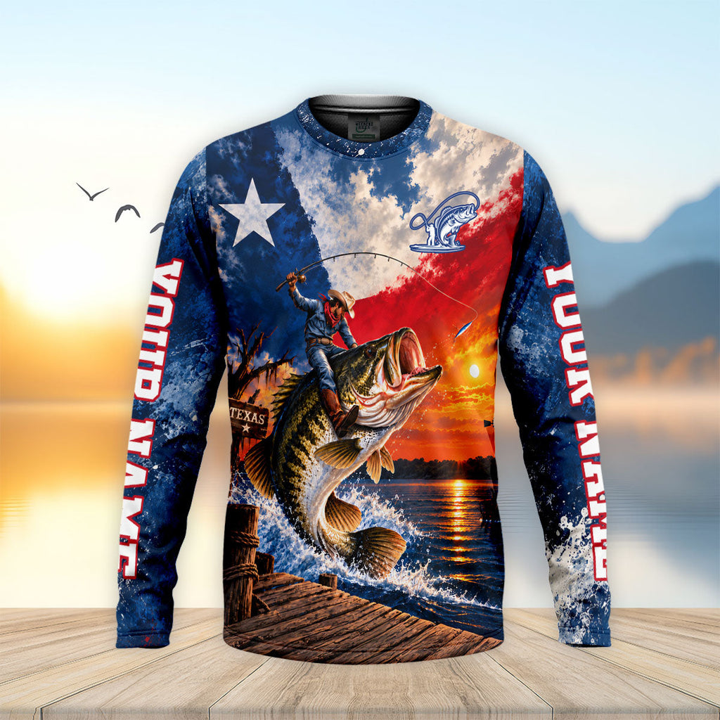 Everything Is Bigger In Texas Cowboy UPF Shirt, Fishing Shirts For Men, Fishing Shirt