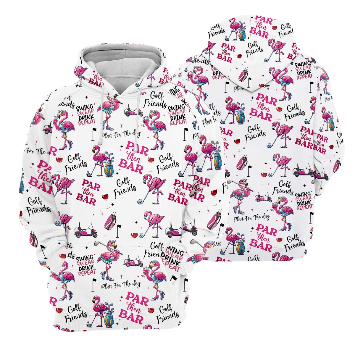 Par Then Bar Flamingo Funny Womens Golf Polo Shirt, Custom Ladies Golf Shirt