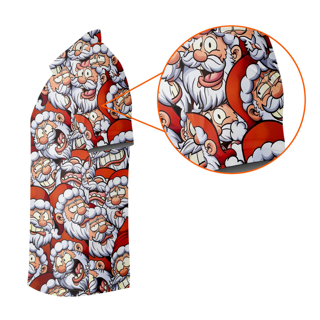 Santa Claus Face Fun Golf Shirts For Men, Christmas Golf Shirt, Polo Shirts For Men, Golfing Apparel