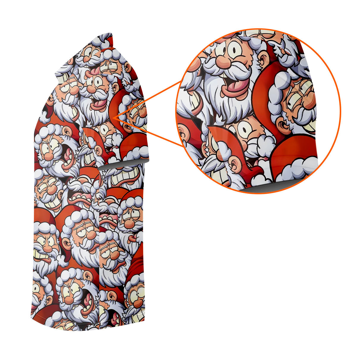 Santa Claus Face Fun Golf Shirts For Men, Christmas Golf Shirt, Polo Shirts For Men, Golfing Apparel