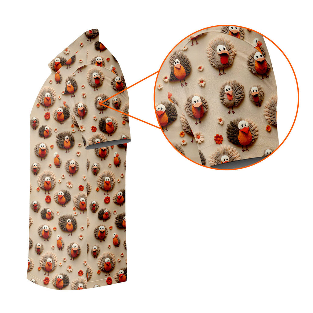 Little Turkey Thanksgiving Golf Tops For Men, Fun Golf Shirts For Men, Polo Shirts For Men, Golf Gift For Men