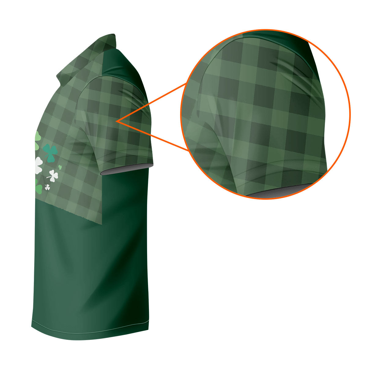 Green Checkered Leprechaun Shamrock St Patrick's Day Golf Shirt, Performance Golf Shirt, Polo Shirts For Men