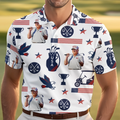 In Golf We Trust 2025, US Patriotic Pride Men's Golf Polo ShirtPatriotic Golf Shirt, USA Golf Shirt