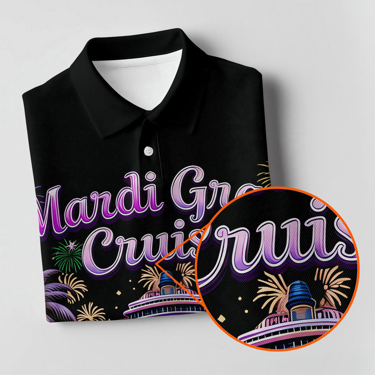 Mardi Gras Cruise Festive Theme Golf Tops For Men, Polo Shirts For Men, Golf Shirts For Men