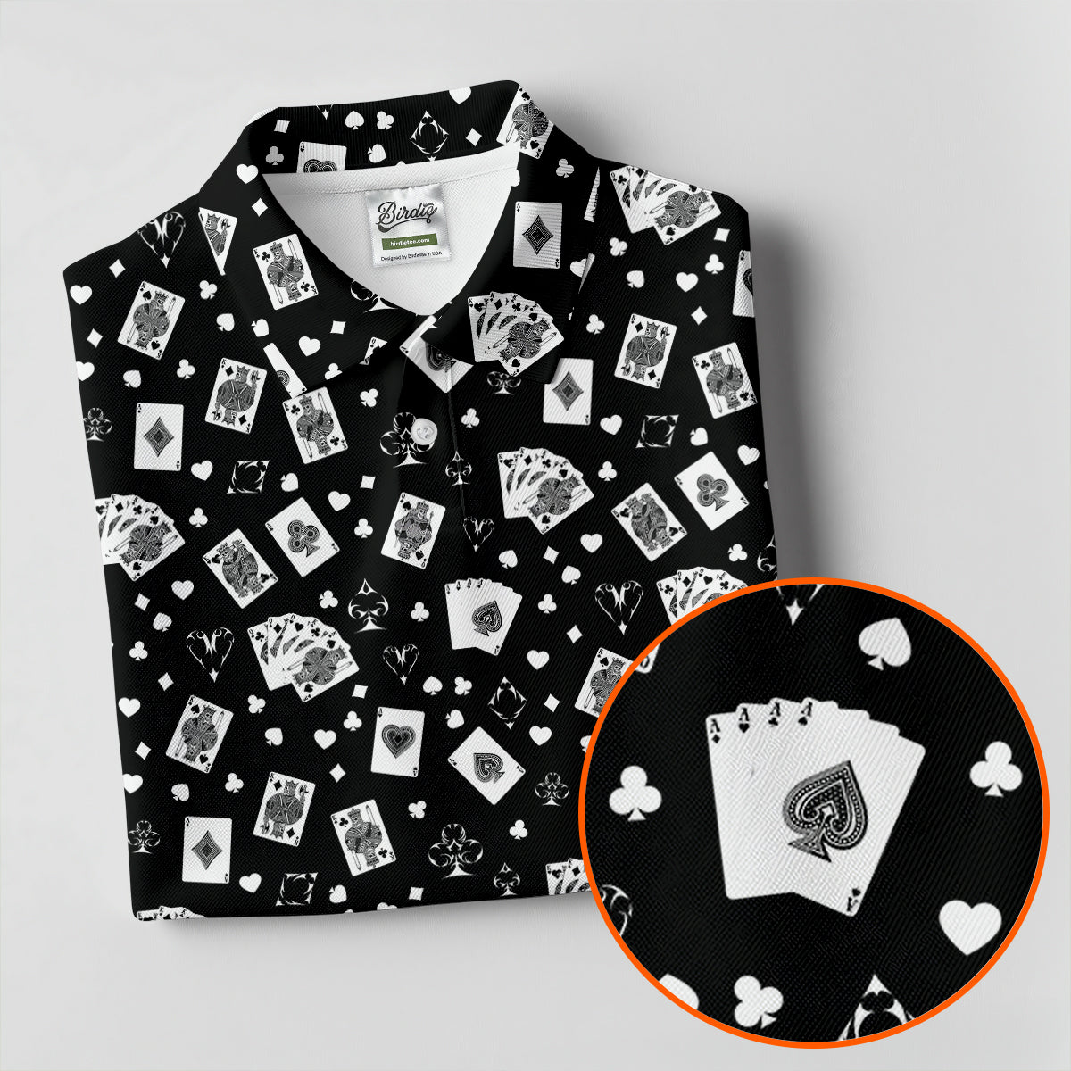 Casino Cards Black Golf Shirt, Golf Tops For Men, Men's Funny Golf Shirts, Golf Shirts For Men