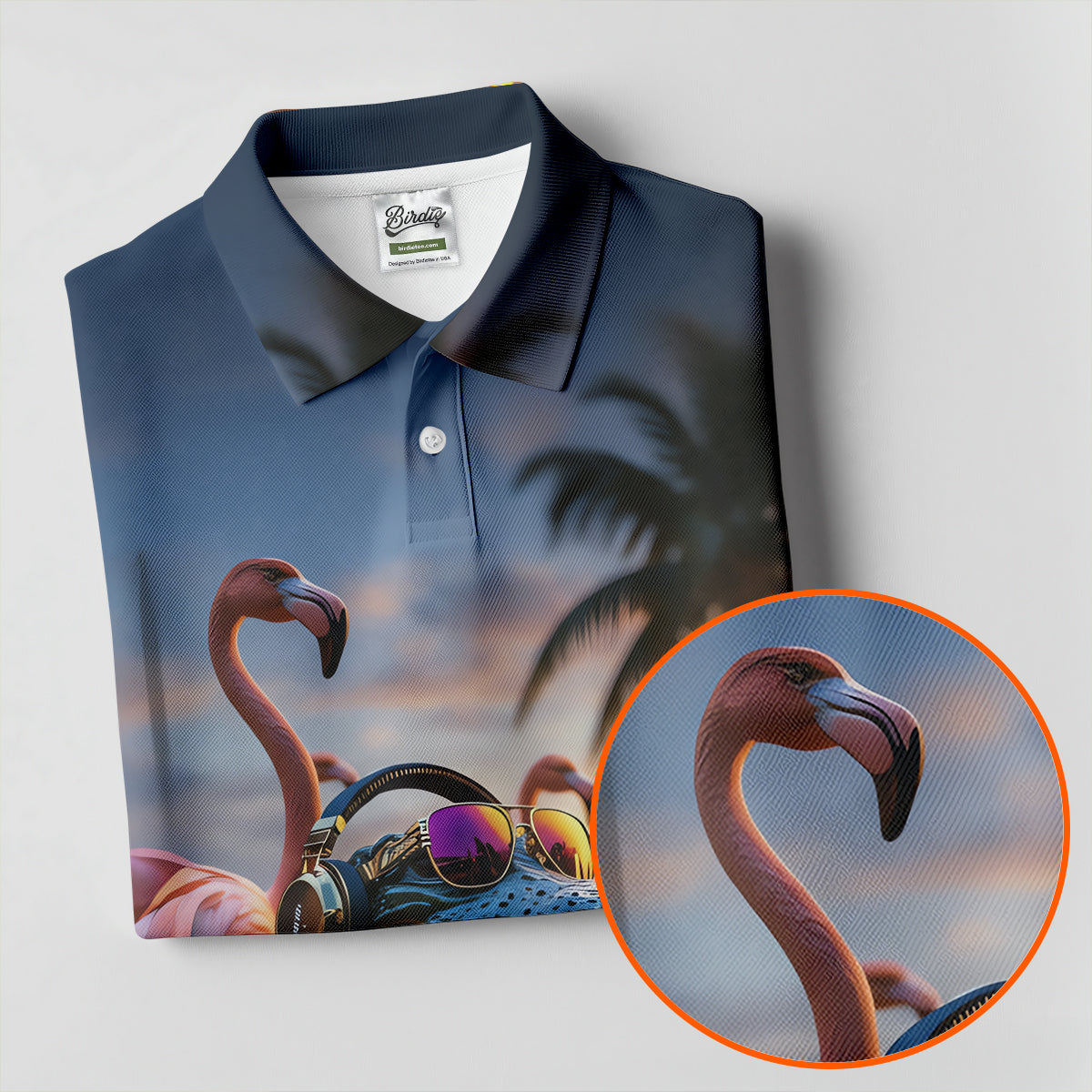 Funny Crocodile DJ Mardi Gras Festival Flamingo Golf Shirt, Polo Shirts For Men, Golf Shirts For Men