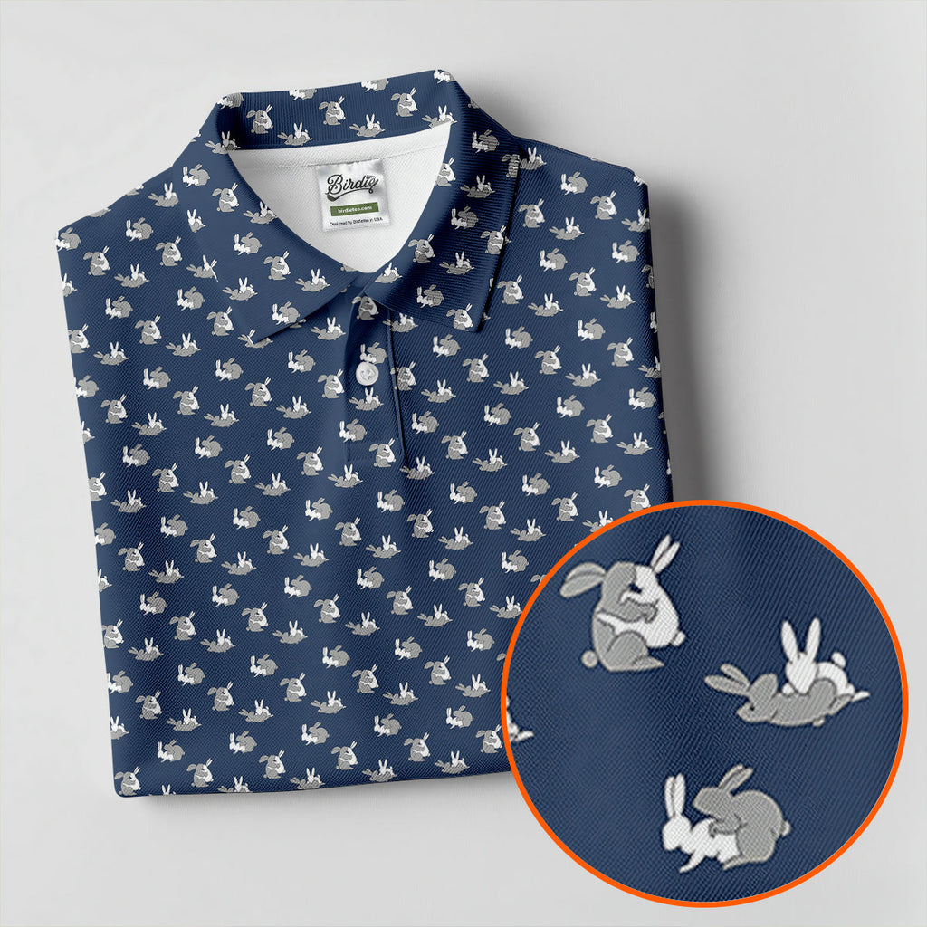 Rabbit Couple Naughty Position Men's Funny Golf Shirts, Valentines Golf Gift, Golf Shirts For Men