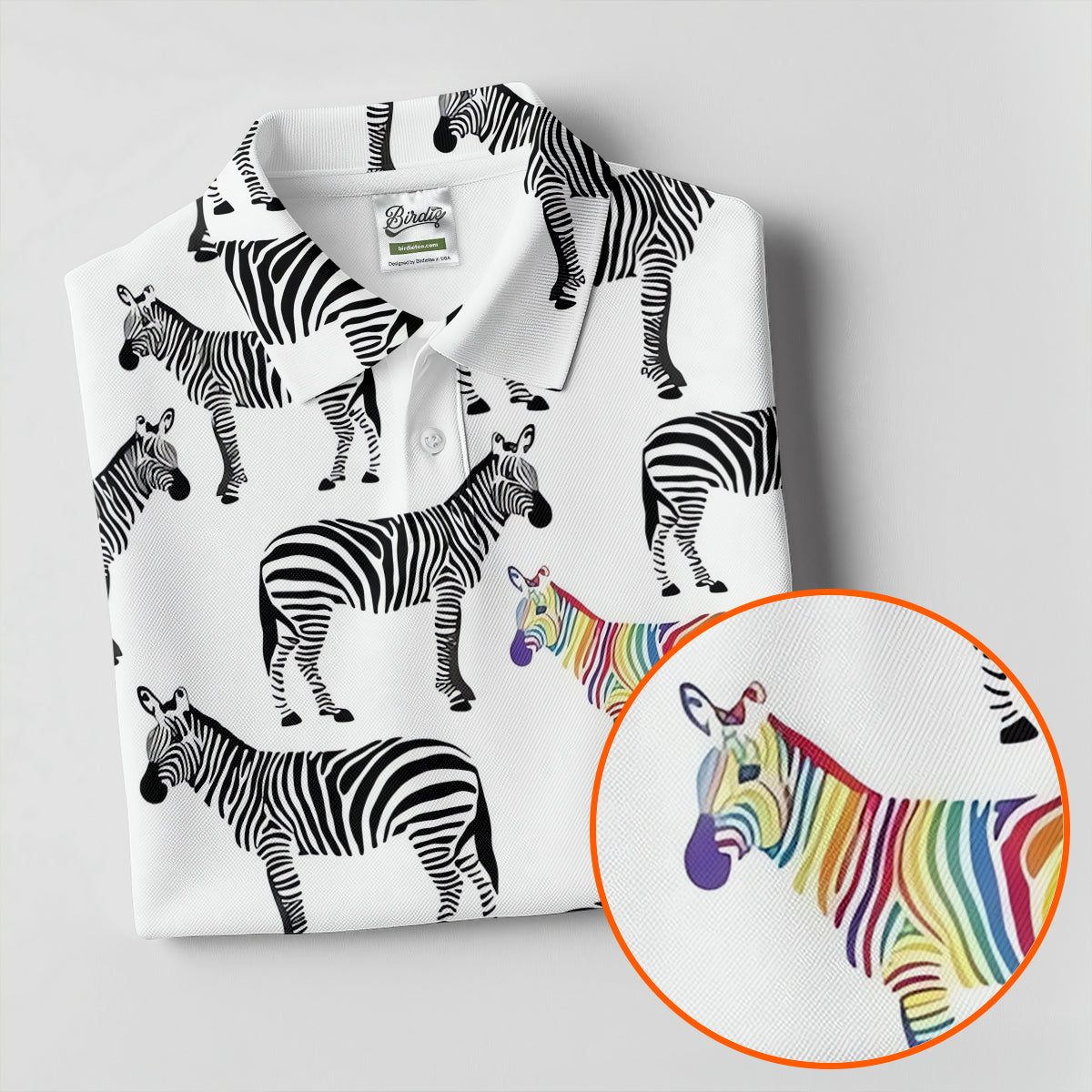 Rainbow Zebra Be Yourself Pride Month Support Golf Tops For Men, LGBT Community Polo Shirts For Men