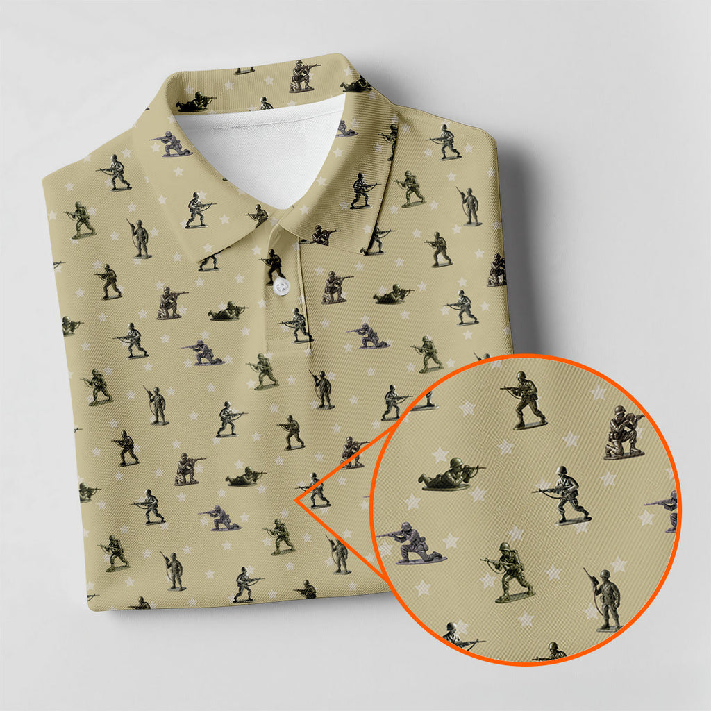 Veteran Khaki Golf Tops For Men, Polo ShirtFor Men, Gift For Veteran, Veterans Day Gift