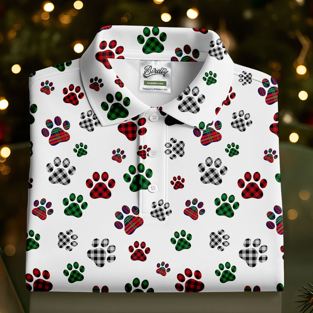 A Heartbeat At My Feet Paw Print Polo Shirt Dog Lover Gift Unique Gift For Golfer Polo Shirts For Men