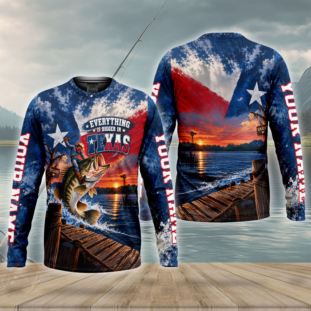 Everything Is Bigger In Texas Bass Fishing UPF Shirt, Mens Fishing Shirt, Fishing Apparel