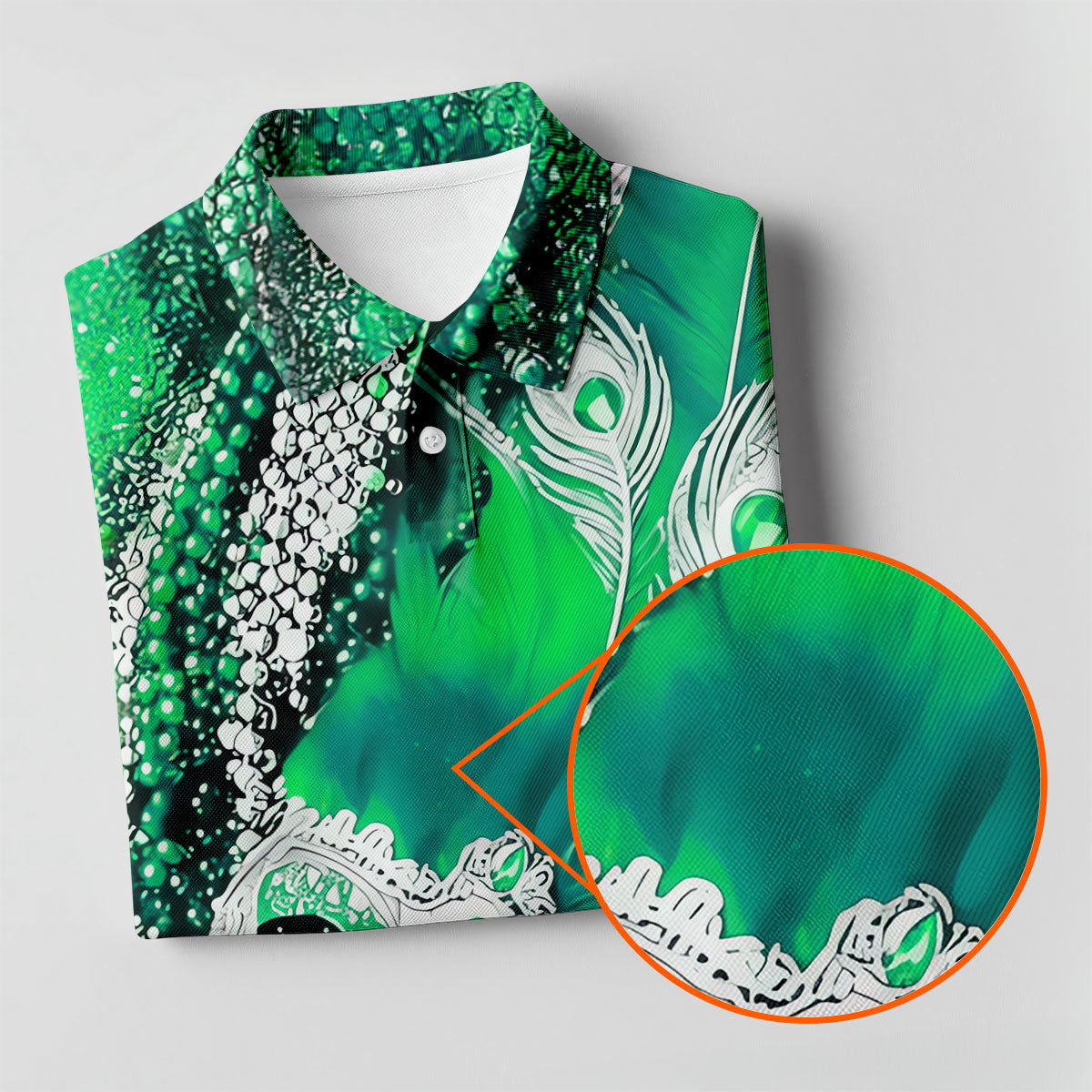 Mardi Gras Masquerade Mask Feather Beads Green Golf Shirt, Polo Shirts For Men, Golf Shirts For Men