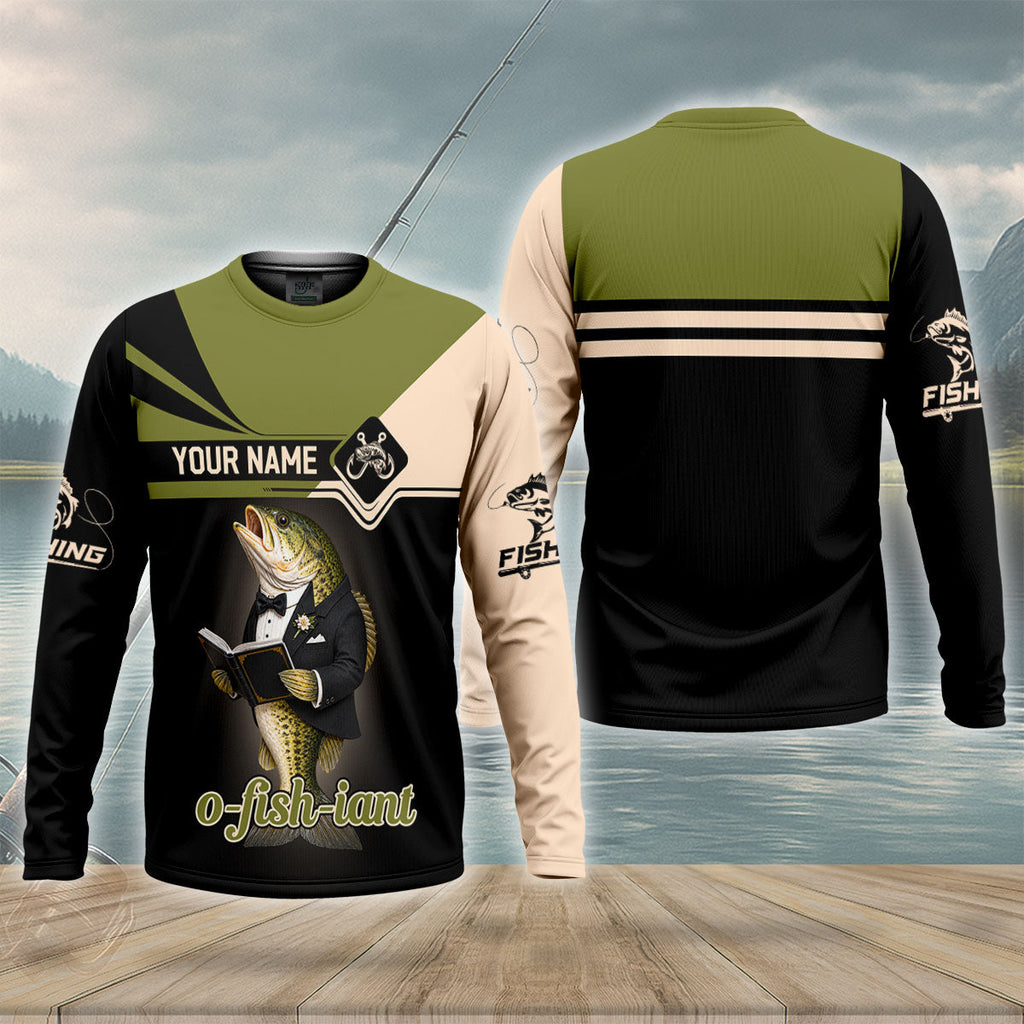 O Fish Iant Wedding Bass UPF Shirt, Long Sleeve Fishing Shirt, Fishing Shirts For Men