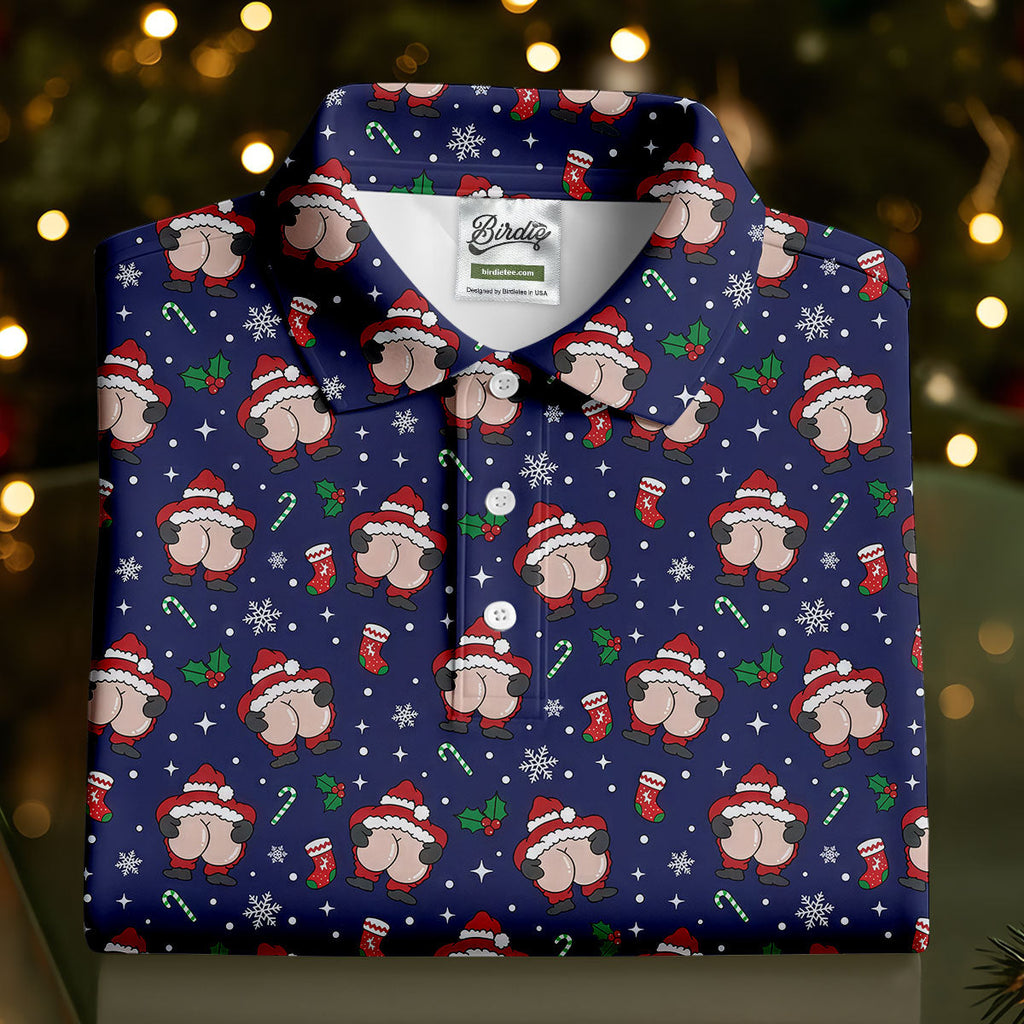 Funny Santa Christmas Golf Tops For Men, Christmas Golf Shirt, Polo Shirts For Men, Golfing Apparel