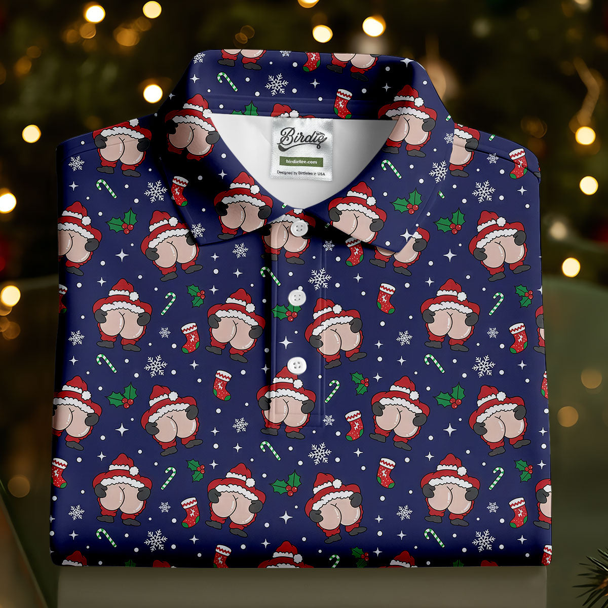 Funny Santa Christmas Golf Tops For Men, Christmas Golf Shirt, Polo Shirts For Men, Golfing Apparel