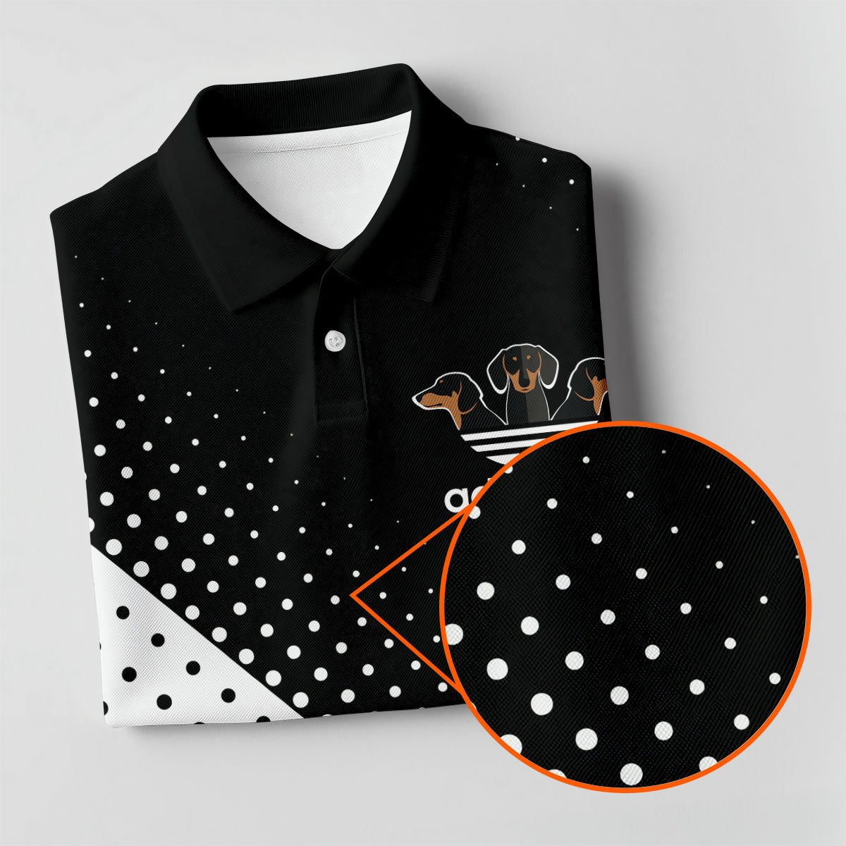 Adidachs Funny Dachshund Black Golf Shirt, Men's Funny Golf Shirts, Polo Shirts For Men