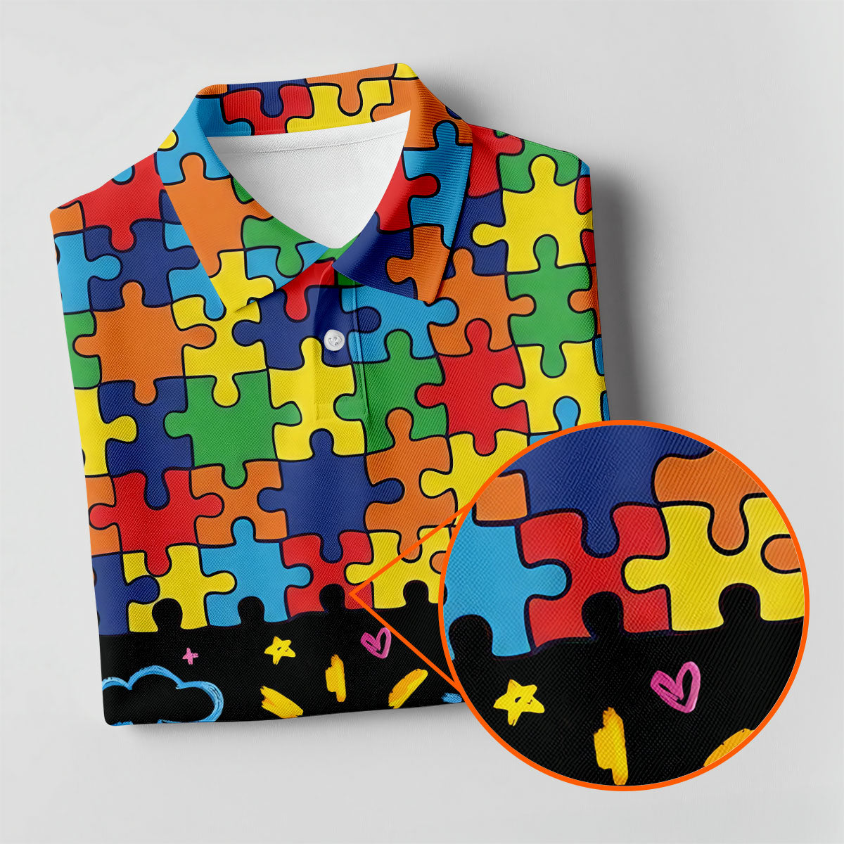 Awareness Accept Understand Love Colorful Puzzle Golf Shirt, Ladies Golf Shirts, Ladies Golf Polos