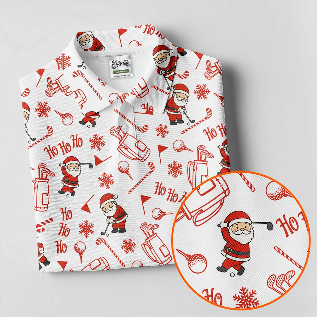 Ho Ho Ho Merry Christmas Funny Print Christmas Golf Shirt, Golf Shirts For Men, Golf Gift For Men